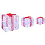 vidaXL Darilna škatla 3 pcs Hladno bela 20 x 20 x 20 cm Akril | Shoptok.si