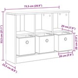  Strani šal s predalom Siva Sonoma 73,5 x 22,5 x 53,5 cm, (5000233793) | Shoptok.si