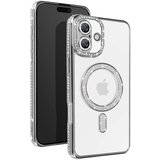 AVIZAR Diamantno ohišje za telefon iiPhone 16 Zaščita MagSafe Contour Strass, Srebrna, (5000013836) | Shoptok.si