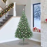 vidaXL Umjetna preddekorirana božićna jelka Zelena 240 cm PVC | Shoptok.si