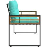  Drvena klupska klupa s jastukom Tirkizna 114 x 55 x 77 cm | shoptok.hr