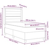 Box Postelja z vzmetnico in LED temno rjava 90x200 cm tkanina, (22050244) | Shoptok.si