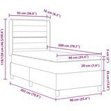 Box Spring Krevet s Madracem &amp LED Tamno smeđa 90x200 cm Tkanina | shoptok.hr