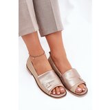 Zazoo Leather Elegant Ballet Flats With Open Toes Beige 1865 | shoptok.hr