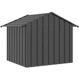 vidaXL Pasja hiša s streho 131x101x102 cm Pocinkano jeklo | Shoptok.si