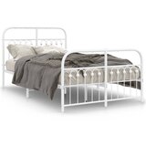  The Living Store Kovinski posteljni okvir z vzglavjem in vznožjem bel 120x190 cm - Posteljni Okvir, (21529527) | Shoptok.si