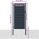  Vrata za ogradu PVC i čelik 100x204 cm Antracit | shoptok.hr