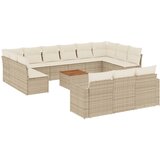  14-dijelni set vrtnih sofa s jastucima poliratan Bež | shoptok.hr