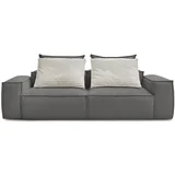 Bobochic Paris Siva sofa od imitacije kože 260 cm Boheme –