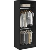 vidaXL Garderobna omara črna 80x50x200 cm inženirski les | Shoptok.si