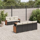 vidaXL 8-dijelni set vrtnih sofa od poliratana s jastucima crni | shoptok.hr