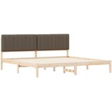  Krevetni okvir s tapiciranim uzglavljem Sivo-smeđa 200 x 200 cm | shoptok.hr