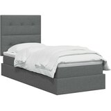  Krevet s madracem i skladištem Tamnosiva 90 x 190 cm tkanina | shoptok.hr