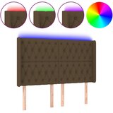  LED uzglavlje tamnosmeđe 147x16x118/128 cm od tkanine | shoptok.hr