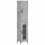 Maison Chic Visoka omara - Komoda - Predalnik betonsko siva 34,5x34x180 cm inženirski les, (21721426) | Shoptok.si