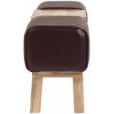  Klupa 110 x 30 x 45 cm Prava koža Tamno smeđa Slike