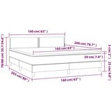  box spring s madracem LED tamnoplavi 160x200 cm baršun | shoptok.hr
