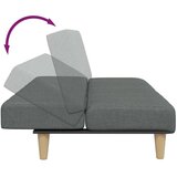  Dvosjed na razvlačenje od tkanine s tabureom tamnosivi | shoptok.hr