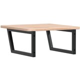  Zidna polica za umivaonik od čelika i masivne hrastovine Smeđa 60 x 60 x 2.5 cm | shoptok.hr