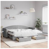 vidaXL Izvlečna dnevna postelja s predali svetlo siva 80x200 | Shoptok.si