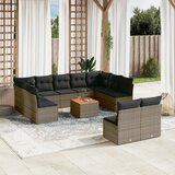 vidaXL 12-dijelni set vrtnih sofa od poliratana s jastucima sivi | shoptok.hr
