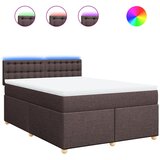 vidaXL Box spring postelja z vzmetnico temno rjava 140x200 cm blago, (21311017) Cene