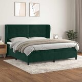  Krevet s oprugama i madracem tamnozeleni 200x200 cm baršunasti | shoptok.hr
