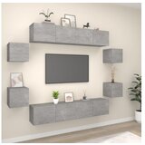 vidaXL 8-dijelni set TV ormarića siva boja betona konstruirano drvo - Beton siva 8 80 cm | shoptok.hr