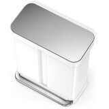 simplehuman Bel jeklen koš za smeti 34+24 l za ločevanje odpadkov/s pedalom Dual – | Shoptok.si
