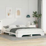 vidaXL Posteljni okvir Bela 160 x 220 cm Trdna borovina | Shoptok.si