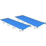 vidaXL Kamp postelja 2 kosa 180x60x19 cm oksford blago in jeklo modra Cene