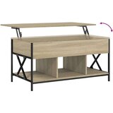 vidaXL Klubska mizica sonoma hrast 100x55x50 cm inž. les in kovina | Shoptok.si