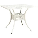 The Living Store Vrtna miza bela 90x90x73 cm liti aluminij - Vrtna Miza, (21461963) Cene