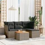 Maison Chic Seti vrtnega pohištva - Vrtna garnitura - Vrtni pohištvo set 5-delna z blazinami siv poli ratan, (21814125) | Shoptok.si