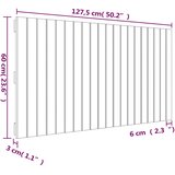  Zidno uzglavlje sivo 127,5x3x60 cm od masivne borovine | shoptok.hr