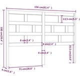  Posteljno vzglavje sivo 156x4x100 cm trdna borovina, (20646588) | Shoptok.si