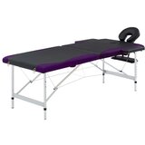 masažni stol s 2 zone aluminijski crno-ljubičasti | shoptok.hr
