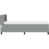 vidaXL Krevet s Box Springom s Dušekom Svjetlosiva 90x200 cm Tkanina, Uzglavlje s Dizajnom Dijamantnih Kockica Svjetlosiva 90 cm Tkanina | shoptok.hr