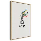  Slika - Eiffel Tower and Colorful Ribbons 40x60 U prirodnom drvenom okviru | shoptok.hr