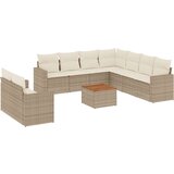  10-dijelni set vrtnih sofa s jastucima bež od poliratana | shoptok.hr