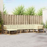  Set vanjskih sofa 7 kom. Bijela i krem Čvrsto drvo akacije | Eponuda.ba