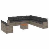Maison Chic Seti vrtnega pohištva - Vrtna garnitura - Vrtni pohištvo set 12-delna z blazinami siva poli ratan, (21809788) | Shoptok.si