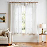 TOPICK zavese lanenega videza z nabornim trakom – set 2, 140 × 175 cm | Shoptok.si