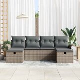  Sjedeća garnitura za vrt 6 kom. Siva poliratan 251 x 117 x 85 cm | shoptok.hr