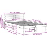  Krevetni okvir od borovine Boja voska Čvrsto drvo 140 x 190 cm | shoptok.hr