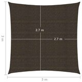  Jedro za zaštitu od sunca 160 g/m² smeđe 3 x 3 m HDPE | shoptok.hr