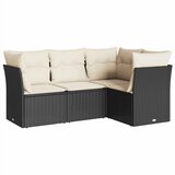  4-dijelni set vrtnih sofa od poliratana s jastucima crni | shoptok.hr