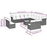  14-dijelni set vrtnih sofa poliratan s jastucima svijetlosivi | shoptok.hr
