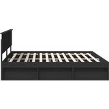  Konstrukcija postelje Črna 200 x 200 cm Masivno borovo les, (5000103205) Slike