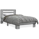  Okvir za krevet boja hrasta 100x200cm konstruirano drvo i metal Siva 100 x 200 cm | Shoptok.si